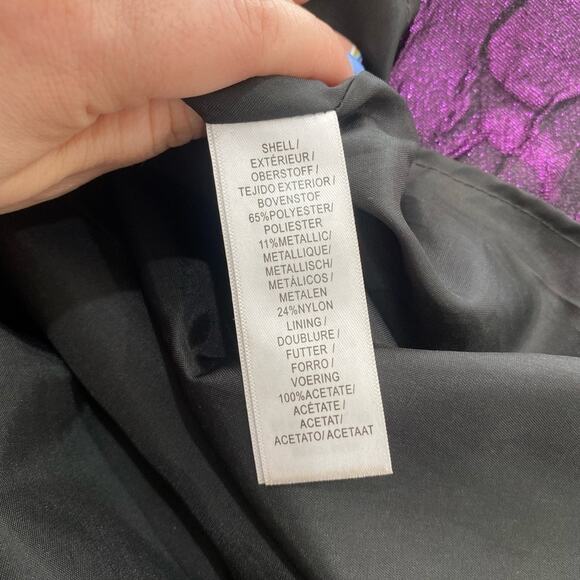 Aidan Mattox One Shoulder Purple Jacquard Gown Formal Evening Maxi Dress Sz 10 - Picture 9 of 12